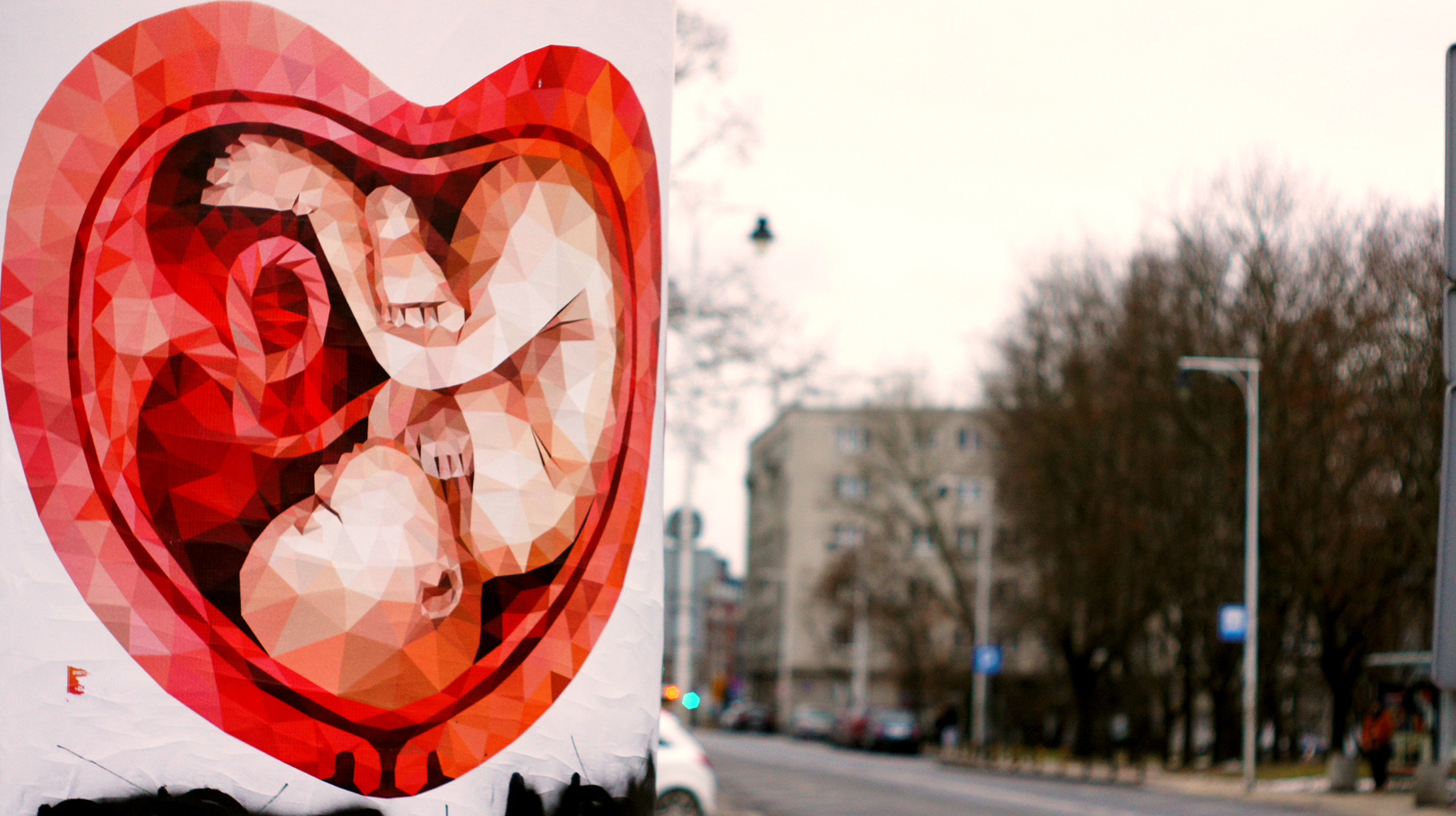 Anti-abortion poster in Warsaw, February 2021